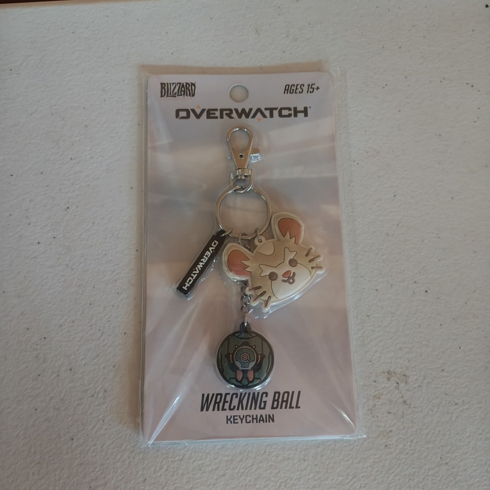 Overwatch Wrecking Ball Keychain Hammond Hamster NEW Blizzard Video Game 5" C3